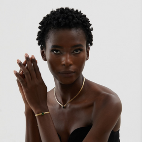 Collar Chapado en Oro con Cristal de Circonita