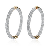 Pendientes de Aro con Incrustaciones Chapados en Oro