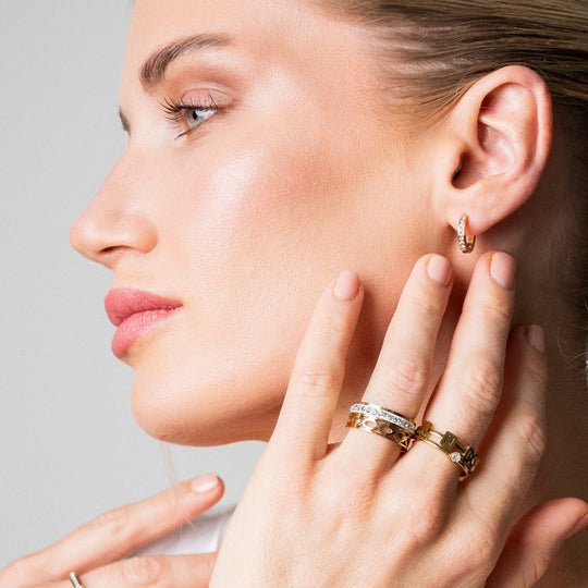 Pendientes Mini Aro Chapados en Oro de 18K