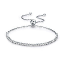 Pulsera Regulable Trendy con Circonitas en Plata