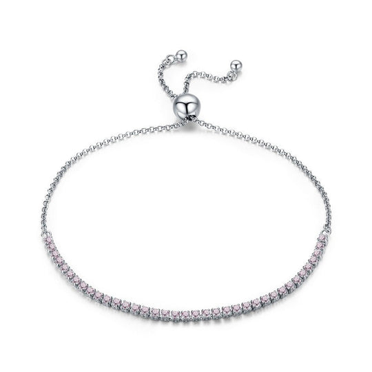 Pulsera Regulable Trendy con Circonitas en Plata